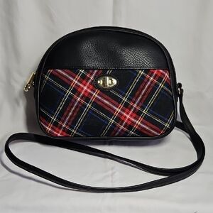 NWOT Talbots Plaid Black Crossbody Bag